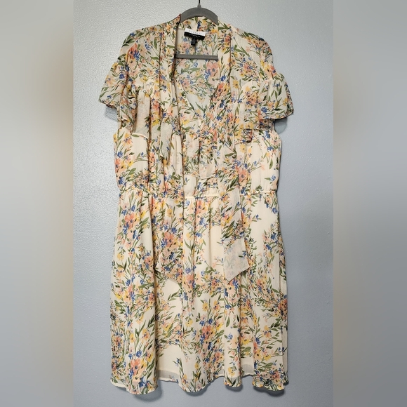 ELOQUII Floral Ruffle Tiered Chiffon Maxi Dress Size 24 Cottage Easter Spring - Picture 3 of 11